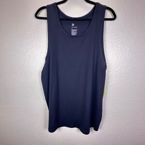All In Motion Mens Linear Mesh Tank Top Navy Blue Medium Moisture Wicking NWT